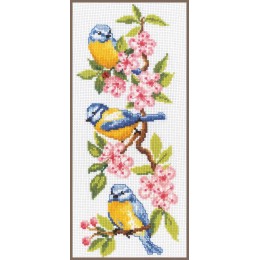 Набір для вишивання хрестом Vervaco PN-0011832 Птахи на цвітінні / Birds on blossoms Набір для вишивання хрестом Vervaco PN-0011832 Птахи на цвітінні / Birds on blossoms
