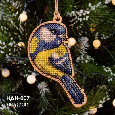 Набор для вышивки новогодней игрушки ТМ КОЛЬОРОВА НДН-007 Золотистогрудая красавица Набор для вышивки новогодней игрушки ТМ КОЛЬОРОВА НДН-007 Золотистогрудая красавица
