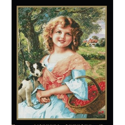 Набор для вышивки крестом - MAGIC CROSS STITCH - 010 Девочка с вишнями Набор для вышивки крестом - MAGIC CROSS STITCH - 010 Девочка с вишнями
