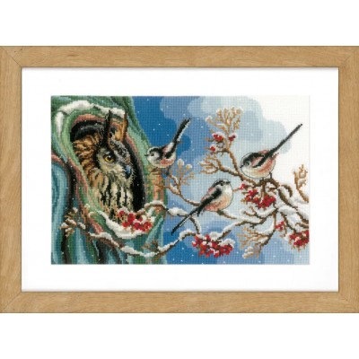 Набор для вышивания Vervaco PN-0157405 Сова и Синицы / Owl & long-tailed tits Набор для вышивания Vervaco PN-0157405 Сова и Синицы / Owl & long-tailed tits