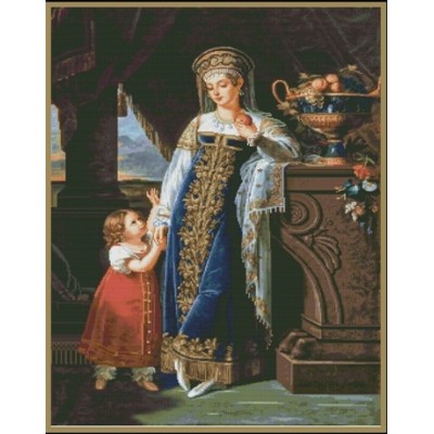 Набор для вышивки крестом MAGIC CROSS STITCH 017 Княгиня Барятинская с дочкой Набор для вышивки крестом MAGIC CROSS STITCH 017 Княгиня Барятинская с дочкой