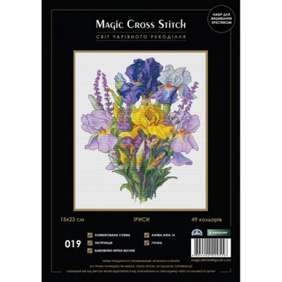 Набор для вышивки крестом MAGIC CROSS STITCH 019 Ирисы Набор для вышивки крестом MAGIC CROSS STITCH 019 Ирисы
