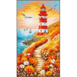 Набор для вышивания крестом Lanarte PN-0230712 Цветочная дорожка с маяком Набор для вышивания крестом Lanarte PN-0230712 Цветочная дорожка с маяком