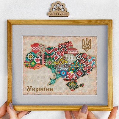 Набор для вышивания крестиком VOLOSHKA VC_032 Карта Украины Набор для вышивания крестиком VOLOSHKA VC_032 Карта Украины