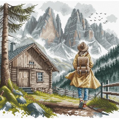 Набор для вышивания крестом AVA P033 Под горным небом // Under the Mountain Sky Набор для вышивания крестом AVA P033 Под горным небом // Under the Mountain Sky