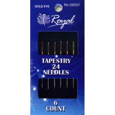 Иглы гобеленовые Tapestry 24 (6шт) с золотым ушком Royal (Япония)	