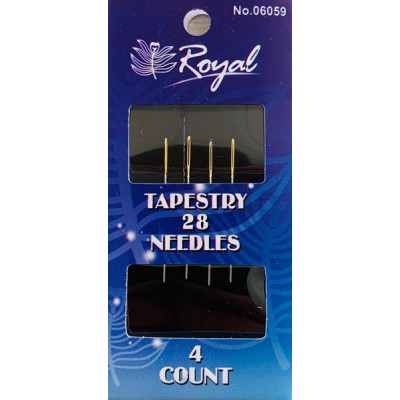 Иглы гобеленовые Tapestry 28 (4шт) с золотым ушком Royal (Японія) Иглы гобеленовые Tapestry 28 (4шт) с золотым ушком Royal (Японія)