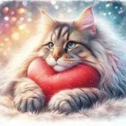Набор для вышивания крестом с печатной схемой на ткани Joy Sunday DG070 Любящий мэйн-кун Набор для вышивания крестом с печатной схемой на ткани Joy Sunday DG070 Любящий мэйн-кун