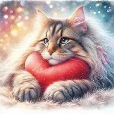 Набор для вышивания крестом с печатной схемой на ткани Joy Sunday DG070 Любящий мэйн-кун Набор для вышивания крестом с печатной схемой на ткани Joy Sunday DG070 Любящий мэйн-кун
