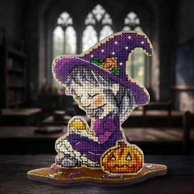 Набор для вышивки нитками по дереву Wonderland Сrafts FLW-072 Ведьмочка в фиолетовом Набор для вышивки нитками по дереву Wonderland Сrafts FLW-072 Ведьмочка в фиолетовом
