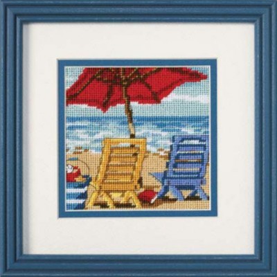 Набор для вышивания гобеленовым швом DIMENSIONS 07223 Beach Chair Duo // Пляжный дуэт Набор для вышивания гобеленовым швом DIMENSIONS 07223 Beach Chair Duo // Пляжный дуэт