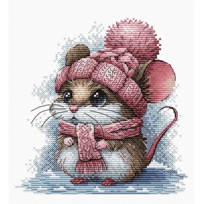 Набор для вышивания крестиком AVA P073 Little mouse with winter hat Набор для вышивания крестиком AVA P073 Little mouse with winter hat