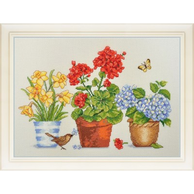 Набор для вышивания крестом OLanTa VN-075 Цветочное трио