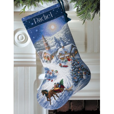 Набор для вышивания крестом DIMENSIONS 70-08712 Sleigh Ride at Dusk Stocking Набор для вышивания крестом DIMENSIONS 70-08712 Sleigh Ride at Dusk Stocking