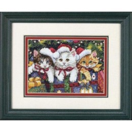 Набор для вышивания крестиком DIMENSIONS 08750 Кошачье Рождество//Meowy Christmas