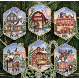 Набір для вишивання DIMENSIONS 70-08785 Christmas Village Ornaments Набір для вишивання DIMENSIONS 70-08785 Christmas Village Ornaments