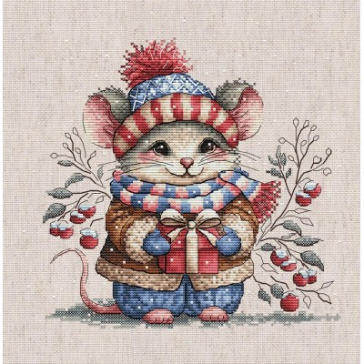 Набор для вышивания крестом AVA P095 Little Mouse with a Scarf