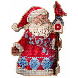 Набір для вишивання Mill Hill JS202411 Santa & Cardinal Birdhouse//Санта з кардиналом та шпаківнею Набір для вишивання Mill Hill JS202411 Santa & Cardinal Birdhouse//Санта з кардиналом та шпаківнею