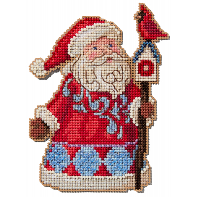 Набір для вишивання Mill Hill JS202411 Santa & Cardinal Birdhouse//Санта з кардиналом та шпаківнею