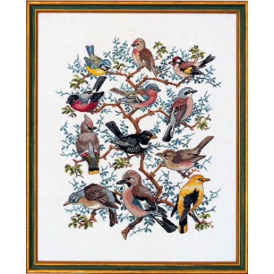 Набор для вышивания крестом Eva Rosenstand 12-266 Дерево с птицами // Tree with birds Набор для вышивания крестом Eva Rosenstand 12-266 Дерево с птицами // Tree with birds