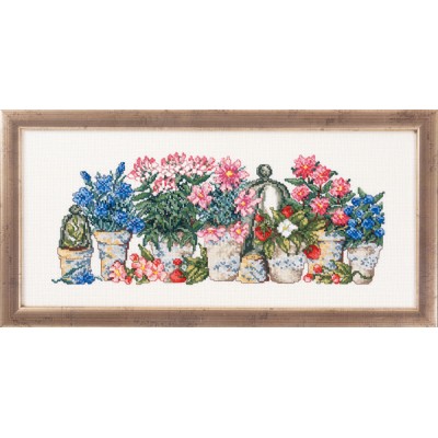 Набор для вышивания PERMIN 12-5185 Розовые и голубые цветы // Pink/blue flowers Набор для вышивания PERMIN 12-5185 Розовые и голубые цветы // Pink/blue flowers