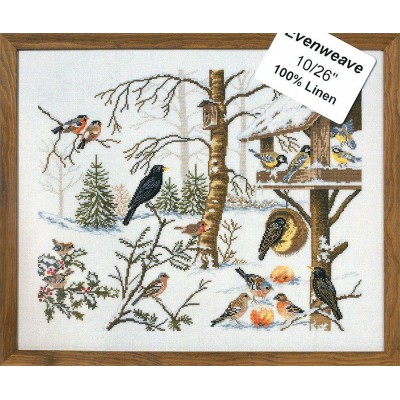 Набор для вышивания крестиком Eva Rosenstand 12-651 Птицы у кормушки // Eating birds Набор для вышивания крестиком Eva Rosenstand 12-651 Птицы у кормушки // Eating birds