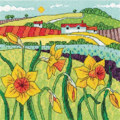 Набор для вышивания крестом Heritage Crafts H1517 Пейзаж с нарциссами//Daffodil Landscape Набор для вышивания крестом Heritage Crafts H1517 Пейзаж с нарциссами//Daffodil Landscape