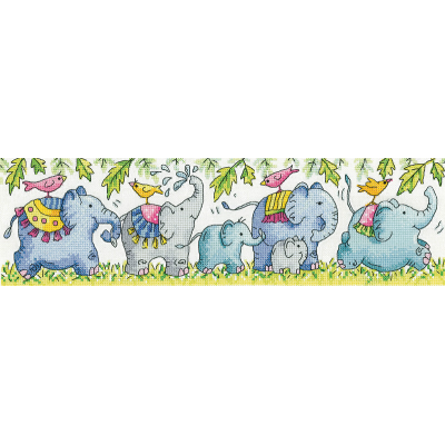Набор для вышивания крестом Heritage Crafts H1569 Слоны на параде//Elephants on Parade