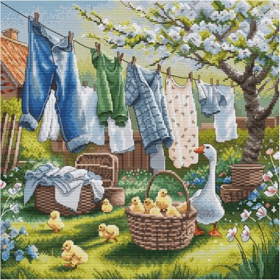 Набор для вышивания крестом AVA P159 Spring at the Farm Набор для вышивания крестом AVA P159 Spring at the Farm