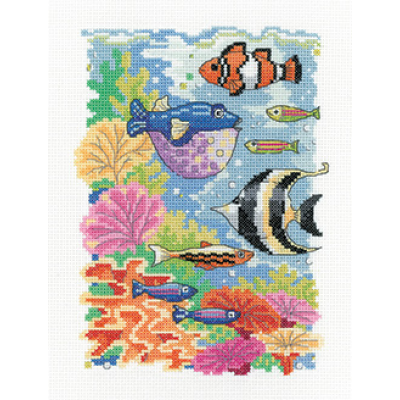 Набор для вышивания крестом Heritage Crafts H1629 Тропические рыбки//Tropical Fish Набор для вышивания крестом Heritage Crafts H1629 Тропические рыбки//Tropical Fish