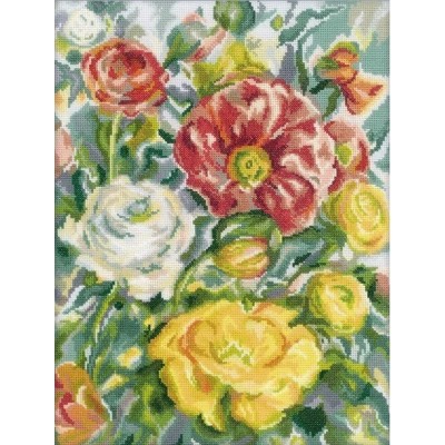 Набор для вышивки крестиком RTO M244 Акварель розы Набор для вышивки крестиком RTO M244 Акварель розы
