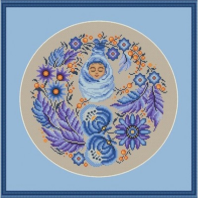 Набор для вышивки крестом Little stitch 250065 Голубой веночек (равномерка) Набор для вышивки крестом Little stitch 250065 Голубой веночек (равномерка)
