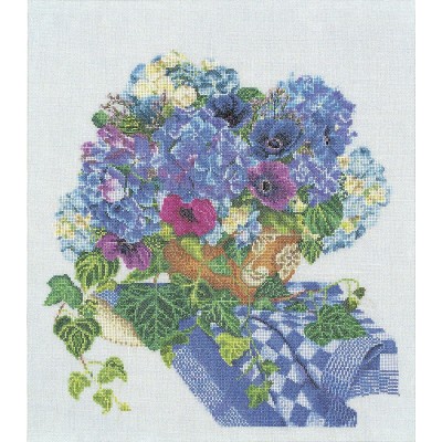 Набор для вышивки крестом Thea Gouverneur 3025 Hydrangea & Anemone (LINEN)
