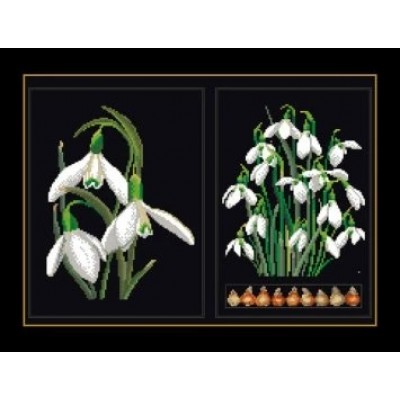 Набор для вышивки крестом Thea Gouverneur 446.05 Snowdrops Panel (Black Aida) Набор для вышивки крестом Thea Gouverneur 446.05 Snowdrops Panel (Black Aida)