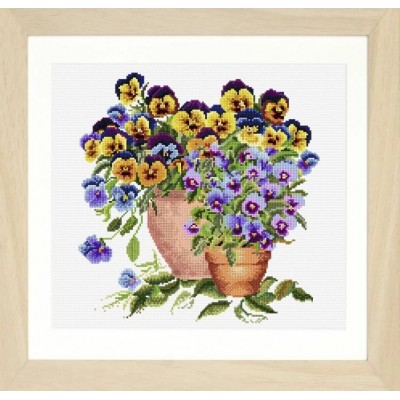 Набор для вышивки крестом Thea Gouverneur 601А Potted Pansies (Aida) Набор для вышивки крестом Thea Gouverneur 601А Potted Pansies (Aida)