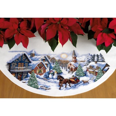 Набір для вишивання Dimensions 70-08830 Поїздка в сутінках//Sleigh Ride Tree Skirt Набір для вишивання Dimensions 70-08830 Поїздка в сутінках//Sleigh Ride Tree Skirt