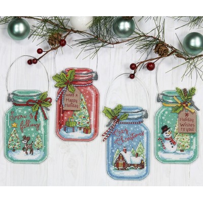 Набор для вышивания крестиком DIMENSIONS 70-08964 Рождественские баночки // Christmas Jar Ornaments Набор для вышивания крестиком DIMENSIONS 70-08964 Рождественские баночки // Christmas Jar Ornaments