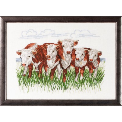 Набор для вышивания PERMIN 70-7432 Коровы Херефорда // Hereford cows