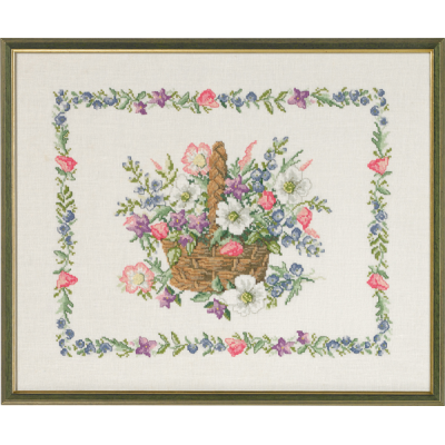 Набор для вышивания PERMIN 70-9582 Корзина с цветами // Basket with flowers Набор для вышивания PERMIN 70-9582 Корзина с цветами // Basket with flowers