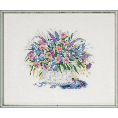 Набор для вышивания PERMIN 70-9586 Корзина с цветами // Basket with flowers Набор для вышивания PERMIN 70-9586 Корзина с цветами // Basket with flowers