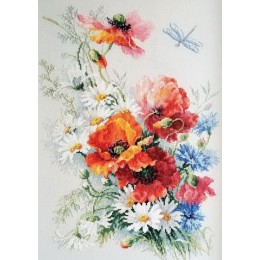 Набор для вышивания крестиком Classic Design 8338 Ромашки с маками Набор для вышивания крестиком Classic Design 8338 Ромашки с маками