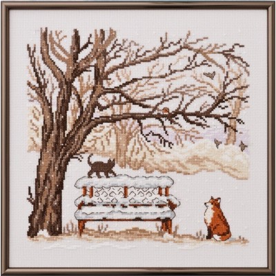 Набор для вышивания PERMIN 92-2131 Зимняя лиса // Winter fox