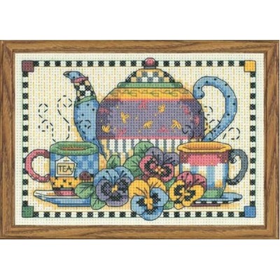 Набор для вышивания Dimensions 06877 Teatime Pansies Набор для вышивания Dimensions 06877 Teatime Pansies