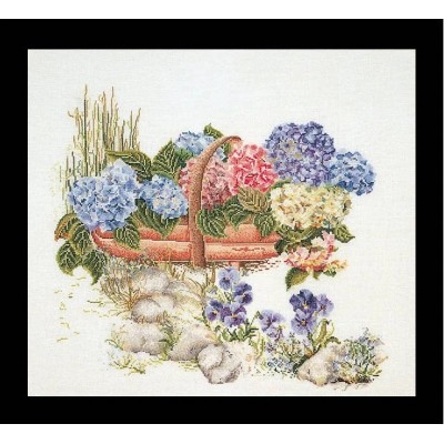 Набір для вишивання хрестиком Thea Gouverneur 2063 Mixed Hydrangea Набір для вишивання хрестиком Thea Gouverneur 2063 Mixed Hydrangea