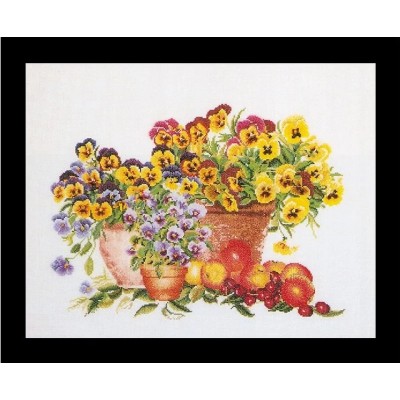Набор для вышивки крестом Thea Gouverneur 2083 Pansies Набор для вышивки крестом Thea Gouverneur 2083 Pansies