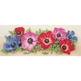Набор для вышивания Anchor PCE733 Spray Of Anemones / Россыпь анемонов Набор для вышивания Anchor PCE733 Spray Of Anemones / Россыпь анемонов