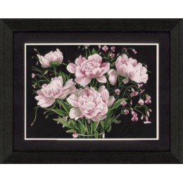 Набір для вишивання Lanarte PN-0021224 Tickled Pink / Півонії на чорному Набір для вишивання Lanarte PN-0021224 Tickled Pink / Півонії на чорному