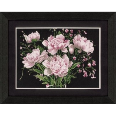 Набір для вишивання Lanarte PN-0021224 Tickled Pink / Півонії на чорному Набір для вишивання Lanarte PN-0021224 Tickled Pink / Півонії на чорному