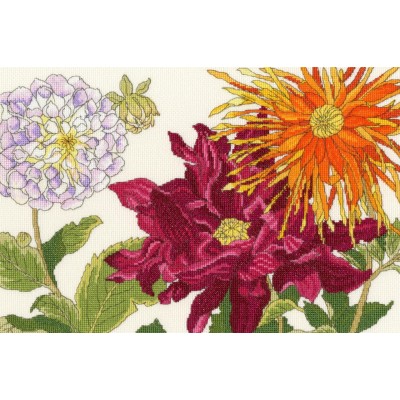 Набір для вишивання хрестиком Bothy Threads XBD11 Dahlia Blooms / Жоржин цвіте Набір для вишивання хрестиком Bothy Threads XBD11 Dahlia Blooms / Жоржин цвіте