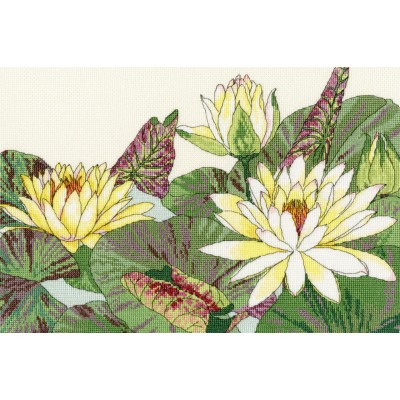 Набір для вишивання хрестиком Bothy Threads XBD12 Water Lily Blooms / Цвіте латаття Набір для вишивання хрестиком Bothy Threads XBD12 Water Lily Blooms / Цвіте латаття